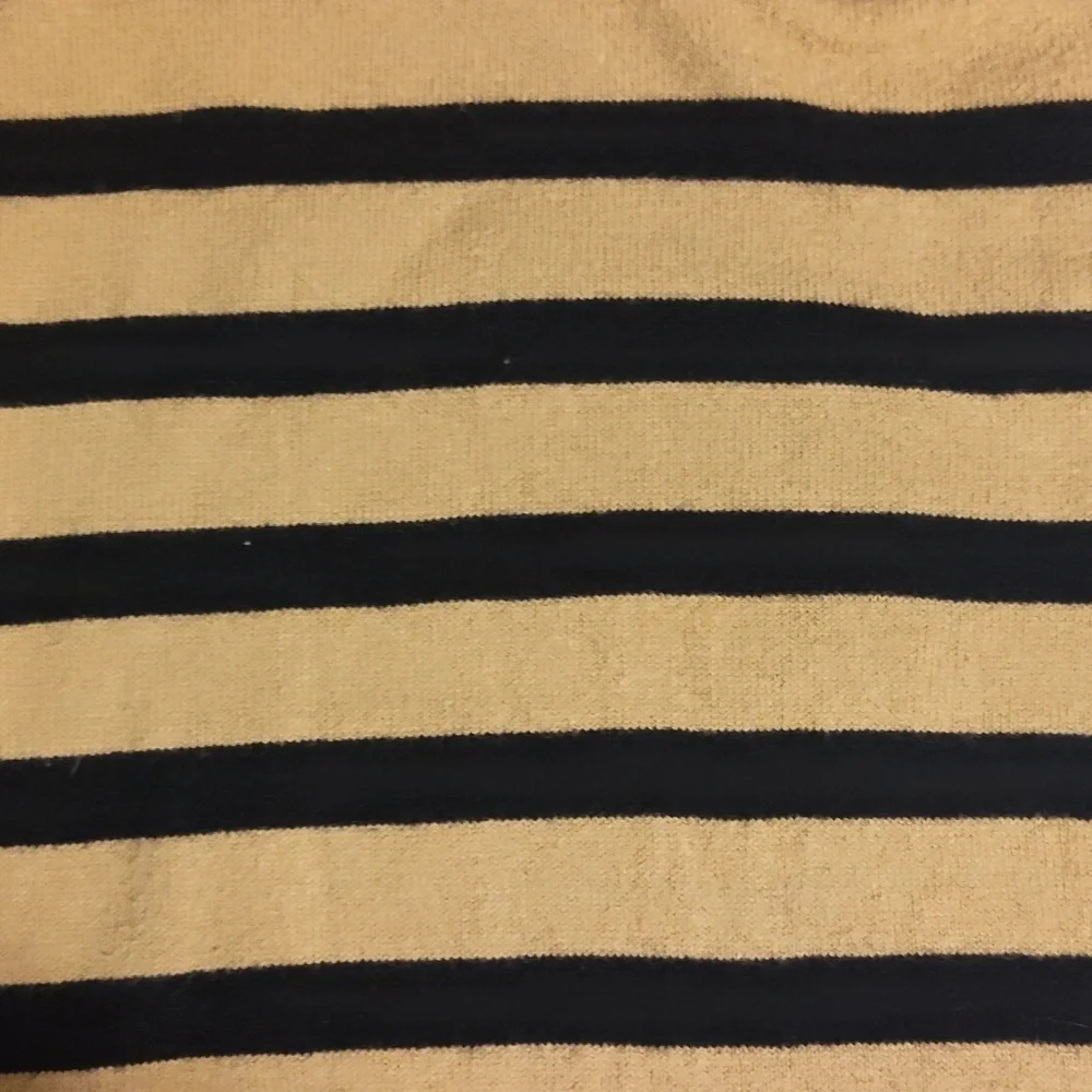 J. Crew Tan and Black Striped Long Sleeve Top 100% Cotton Size Medium